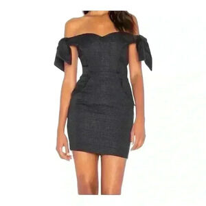 MISHA Collection Dahlia Off The Shoulder Navy Blue Mini Dress Women’s 2